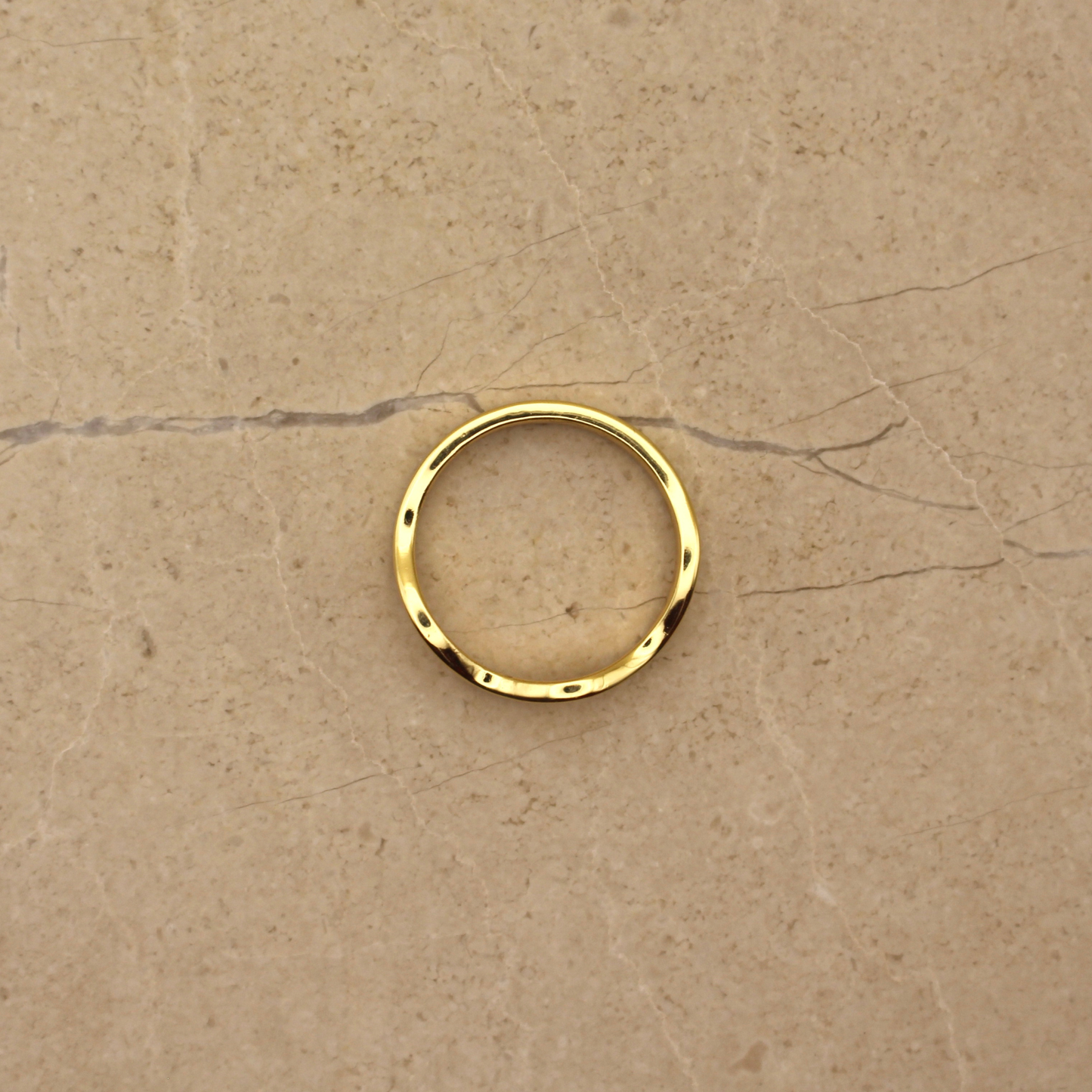 Gold Vermeil Wavy Ring - Rose and Wolf