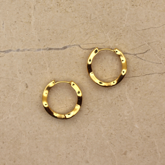 Gold Vermeil Wavy Hoop Earrings - Rose and Wolf