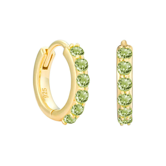 Gold Vermeil and Peridot Huggie Earrings