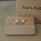 Sterling silver and amethyst Marquise stud earrings uk
