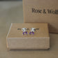 Sterling Silver and Amethyst Marquise Stud Earrings