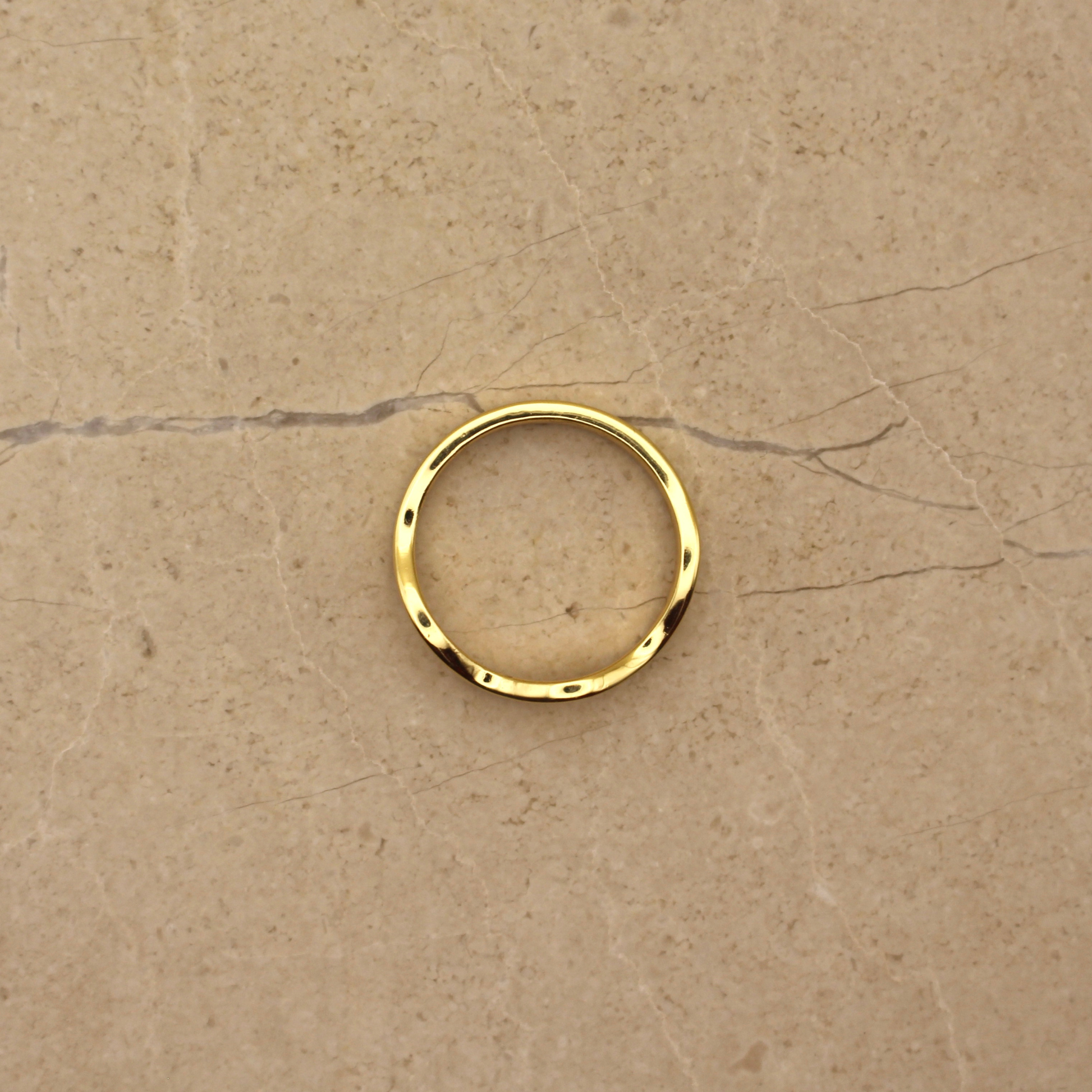 Gold Vermeil Wavy Ring - Rose and Wolf