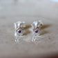Sterling Silver and Amethyst Flower Stud Earrings - Rose and Wolf