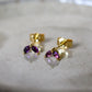 Gold Vermeil and Amethyst Marquise Stud Earrings - Rose and Wolf