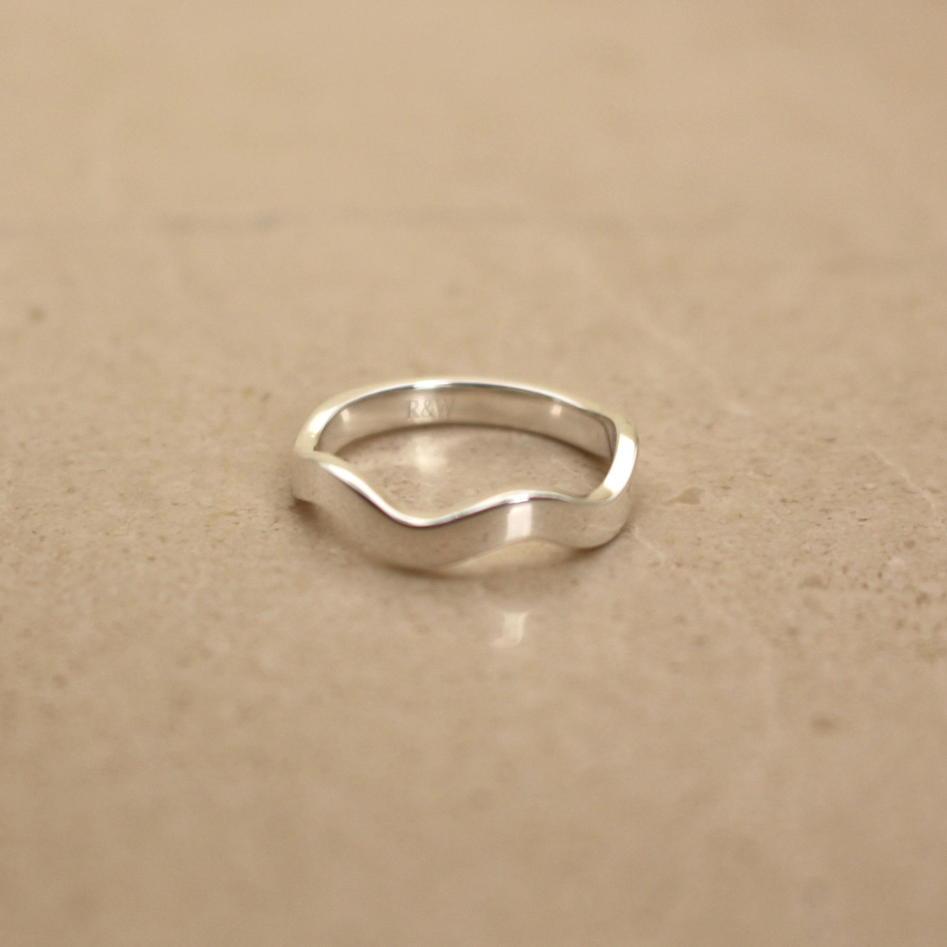 Sterling Silver Wavy Ring - Rose and Wolf