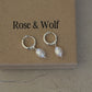 Sterling Silver Baroque Pearl Huggie Earrings - Rose and Wolf