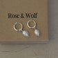 Sterling Silver Baroque Pearl Huggie Earrings - Rose and Wolf