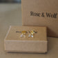 Gold Vermeil and Rainbow Moonstone Marquise Stud Earrings - Rose and Wolf