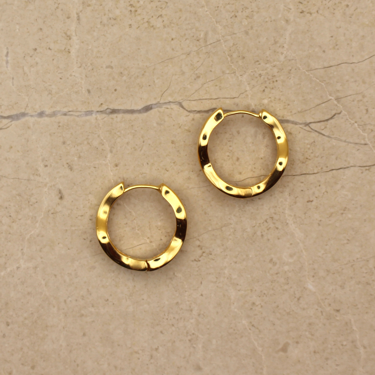 Gold Vermeil Wavy Hoop Earrings - Rose and Wolf