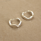 Sterling Silver Wavy Hoop Earrings - Rose and Wolf