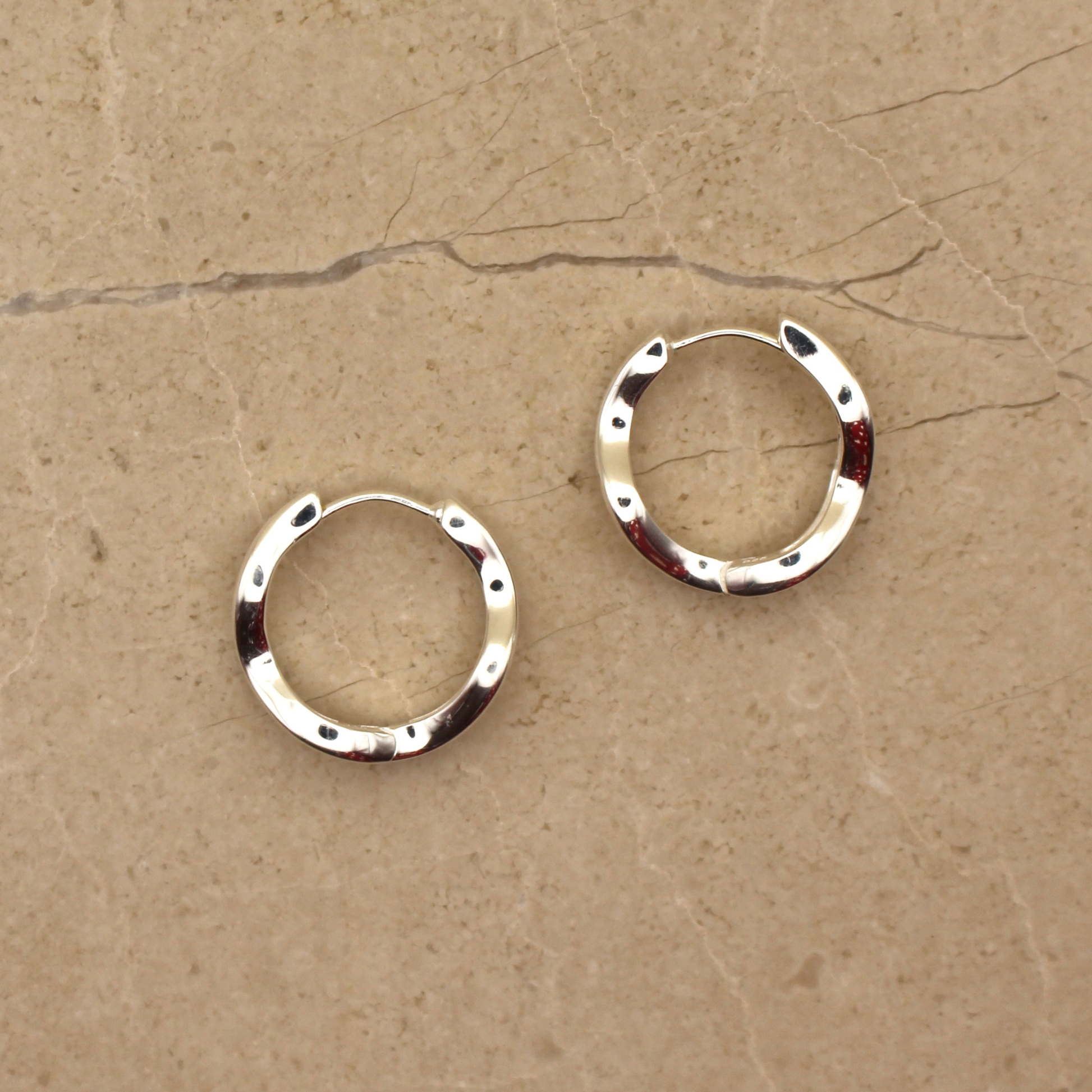 Sterling Silver Wavy Hoop Earrings - Rose and Wolf
