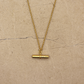 Gold Vermeil T-Bar Pendant Necklace - Rose and Wolf