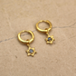 Gold Vermeil and Labradorite Star Huggie Earrings - Rose and Wolf