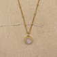 Gold Vermeil and Rainbow Moonstone Round Pendant Necklace - Rose and Wolf