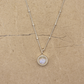 Sterling Silver and Rainbow Moonstone Round Pendant Necklace - Rose and Wolf