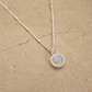 Sterling Silver and Rainbow Moonstone Round Pendant Necklace - Rose and Wolf