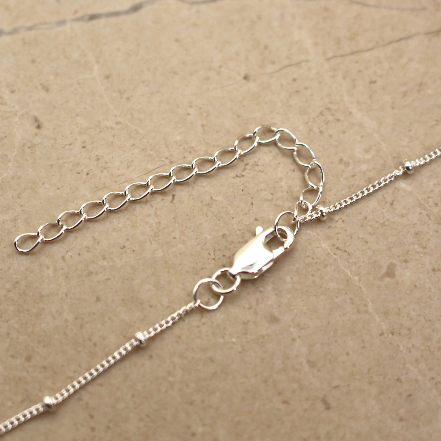 Sterling Silver and Rainbow Moonstone Round Pendant Necklace - Rose and Wolf