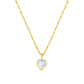Gold Vermeil and Rainbow Moonstone Heart Necklace - Rose and Wolf