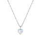 Sterling Silver and Rainbow Moonstone Heart Necklace - Rose and Wolf