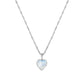 Sterling Silver and Rainbow Moonstone Heart Necklace - Rose and Wolf