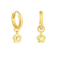 Gold Vermeil and Rainbow Moonstone Flower Huggie Earrings
