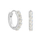 Sterling Silver and Rainbow Moonstone Huggie Earrings - Rose and Wolf