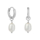 Sterling Silver Baroque Pearl Huggie Earrings