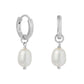 Sterling Silver Baroque Pearl Huggie Earrings