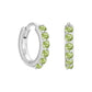 Sterling Silver and Peridot Huggie Earrings